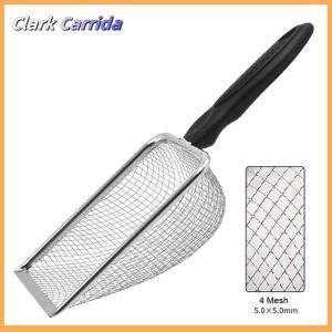 [Clark Carrida] Vật nuôi làm sạch công cụ thép không gỉ Phân xẻng Net mèo xả rác xẻng loài bò sát thằn lằn cát xẻng lưới màn hình phân muỗng