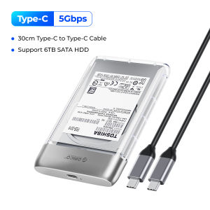 ORICO 2.5นิ้วใส Type-C กล่องใส่ฮาร์ดดิสก์ USB3.0 5Gbps เคส HDD โลหะรองรับการนอนหลับอัตโนมัติสำหรับพีซีแล็ปท็อปโน๊ตบุค