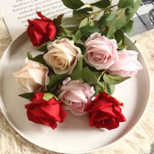 1x 51cm Pearl Rose Artificial Flower Wedding Decoration Bouquet Home Decoration Artificial Rose