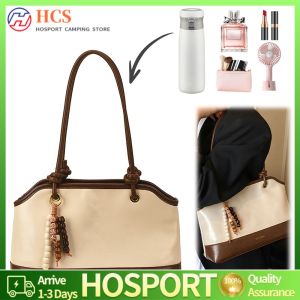 Large Capacity Women PU Tote Bag Retro Shoulder Bag for Travel and Work with Zipper