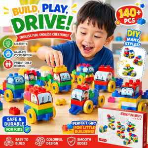 140PCS Car DIY Building Blocks Large Particle Assembly Blocks Set for Kids Early Educational