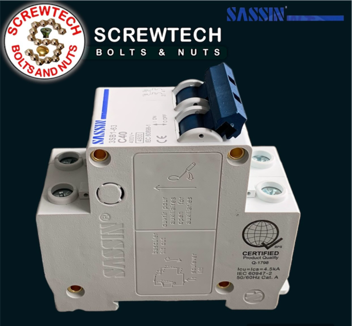 Sassin 3SB1-63 2P Mini Circuit Breaker 40A 4.5K | Lazada PH