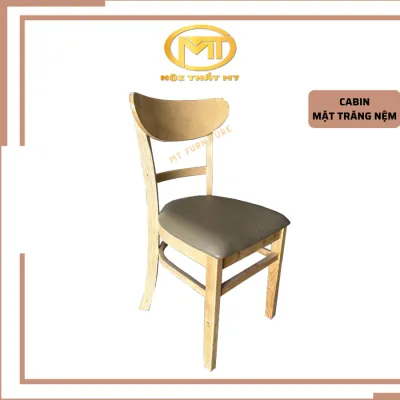 Ghế gỗ cao su tự nhiên GGCB dùng bàn ăn gia đình cafe quán nhậu nhà hàng ghế decore ghế cabin hiện đại êm ái
