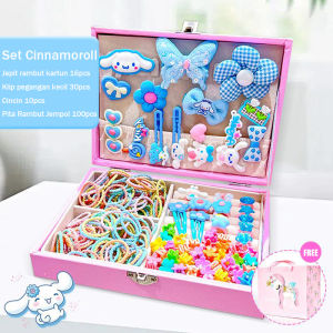 HAHA TOY 158pcs Ikat Rambut Set Jepit Rambut Anak Perempuan Kado Anak Set Aksesoris Rambut Anak Perempuan Hadiah Ulang Tahun Untuk (Free Kotak)