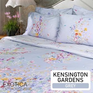 EXOTICA ผ้าปูที่นอน/ปลอกผ้านวม/ผ้านวม/ปลอกหมอนหนุน/ปลอกหมอนข้าง/ปลอกหมอนบอดี้ ลาย Kensington Gardens ที่นอน 6 ฟุต(คิงไซส์) / 5 ฟุต(ควีนไซส์) / 3.5 ฟุต(ทวินไซส์)