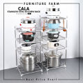 F&F: Cala Kitchen rack stainless steel/dish rack/pan rack/pot rack/rak dapur/rak barang dapur. 