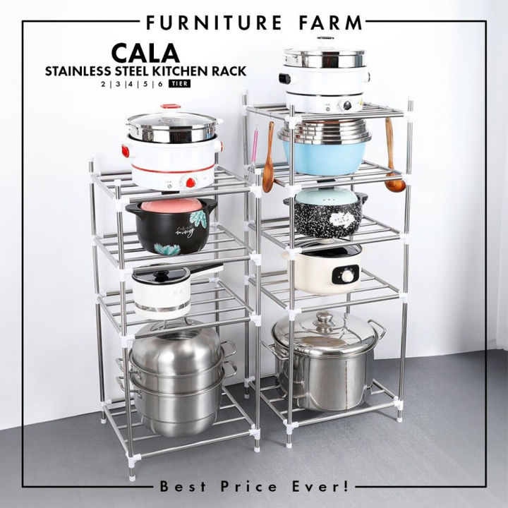 F&F:%20Cala%20Kitchen%20rack%20stainless%20steel/dish%20rack/pan%20rack/pot%20rack/rak%20dapur/rak%20barang%20dapur%20-%20Image%202