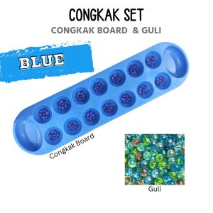 16 Holes Plastic Congkak With Marbles/Congkak Plastik 16 Lubang Dengan Guli