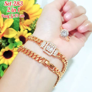 SET GELANG 2 IN 1 AKSESORIS WANITA IMPOR KOREA | SET PERHIASAN XUPING COD