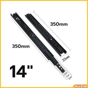 Nurm Drawer slide rail three-section guide 12in 14in chdrawer roller