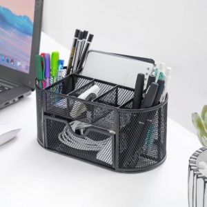 Rak Organizer Alat Tulis Serbaguna Desk Jaring Besi 22x11x10cm WEO IF6304