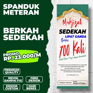 Spanduk berkah sedekah mesjid / banner berkah sedekah mesjid / banner custom meteran termurah