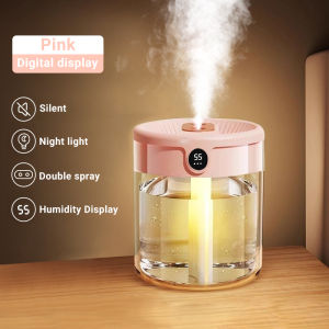 YIOMIO Health Ultrasonic Humidifier UV sterilization Aroma Diffuser Double Nozzle Essential Oil  LED Light 1.5L Tank for Large Room Baby fresh air Easy to Fill & Clean