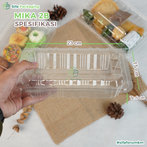 Mika Plastik 2B 2C Kotak Sedang Mika Kue Makanan Jajanan Pasar Dimsum Nasi Kuning Takoyaki isi 100 pcs