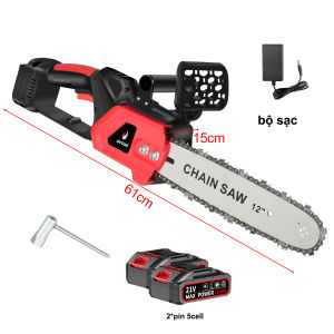 BH 2 năm- Máy cưa pin cầm tay cao cấp 21VMáy cưa điện cầm tay 4800WMáy cưa xích dùng pin 12 inchMáy cưa gỗ cầm tay pinPin MakitaVới bình đựng dầu