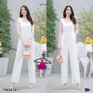 TW20741 จั๊มสูทยาว สีโทนเอิร์ธโทน