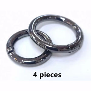 38mm O Ring Snap Buckle Openable Metal Spring Gate Round Hook for Bag Strap Accessories Chain Snap Clasp Clip 24mm
