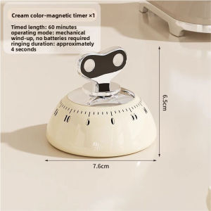 Kitchen Magnetic Mechanical Timer 60-Minute Countdown Alarm Clock Cooking Reminder No Battery Needed Stainless Steel