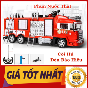 Đồ Chơi Xe Cứu Hoả Điều Khiển Từ Xa Phun Nước Thật Còi Hú  Đèn Nháy Sử Dụng Pin Sạc