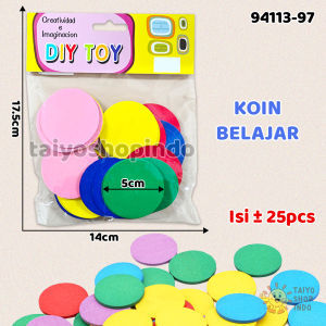 TAIYO Koin Belajar Bentuk Warna Hitung Angka Kayu Counting Coin Color Matematika Edukasi Mainan Anak