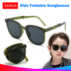 TANCO 1033 Kids Foldable Sunglasses for 3-8 Years Old Anti-UV HD Lens Elastic Frame UV400 Sunglasses for Children
