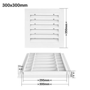 NOBLELUX Aluminum Alloy Air Vent Grille Square White Return Air Grill Gable Vent Houses
