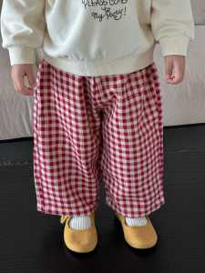 Childrens Spring Sweatshirt and Plaid Pants Two-Piece Set 2026 Baby clothes spring wear Korean-style childrens clothing girls outfit