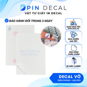 PIN DECAL - Decal niêm phong bể / vỡ dẻo (loại tốt) logo quả địa cầu - khổ A4 A3 - in Laser Offset