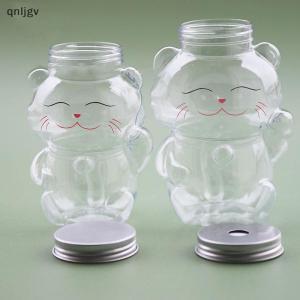 🔥🔥🔥qnljgv Dễ thương may mắn mèo nước chai trong suốt nước trái cây uống chai sữa trà Chai cà phê nước trái cây miệng có thể uống cốc