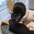 Fashion Ribbon Plaid Hairgrips Crochet Bun Net Nurse's Bow Spring Clips Office Lady Bow Tie Hair Accessories. 