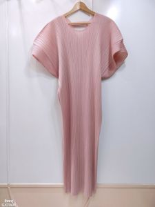 2MUAY รุ่น GJO1408 เดรสพลีทคุณภาพ SHORT SLEEVE V NECK PLEATED DRESS 10 สี FREE SIZE