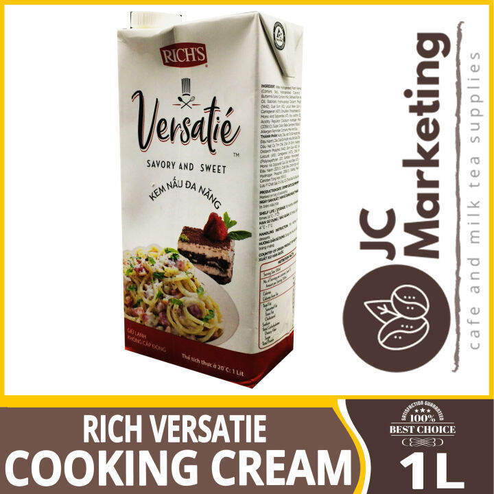 Rich Versatie Cooking Cream 1L Alternative to dairy cream for all cooking, pouring and whipping needs.