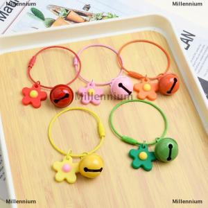 [COD] Millennium Candy Colors Flowers Key Chain Sweet Wire Rope Pendant With Bell Car Key Ring Backpack Charms Bag Decor