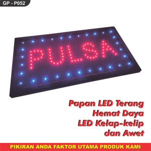SALE Papan LED PULSA P052 Tulisan lampu led / led sign pulsa merah full variasi TERMURAH SEONLINE