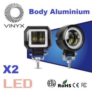 Lampu LED Tembak Sorot X2 20W Kotak Vinyx 20 Watt 20Watt Mobil Motor Cuttoff Lensa 4D Daymaker