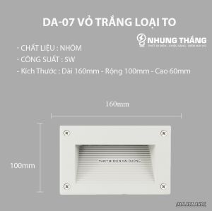 Đèn Led âm Tường Chân Cầu Thang Thân Chân Tường Chống Nước DA-07 - Bảo Hành 12 tháng - Mặt nhôm chống rỉ ô xi hoá - BH 1 Năm - CÓ VIDEO