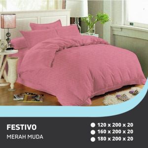 Sprei Set Warna Polos Ukuran 120x200 160x200 180x200 200x200 Festivo