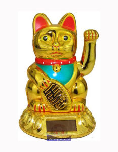 Pajangan Solar Kucing Rejeki / Cat 10.5cm Pajangan Kucing Fulushou Tenaga Matahari Solar