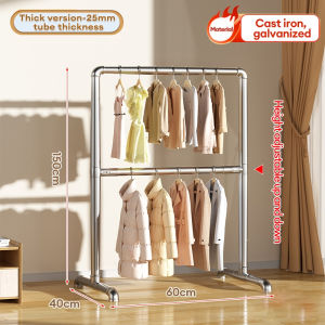 Jemuran Baju Besi Stainless Rak Stainless Steel Lipat Jemuran Pakaian Besi Stand hanger Portable DOUBLE 180CM