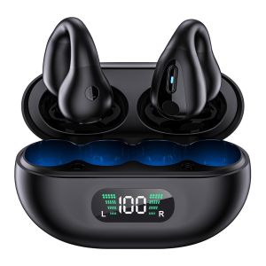 TZUZL X22 Wireless Headphones Bluetooth 5.3 Bone Conduction Earphones Earclip Design Touch Control Led Earbuds Sports Headsets