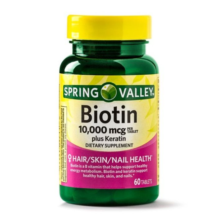 [Spring Valley] Viên uống kích thích mọc tóc Biotin kết hợp Keratin ...