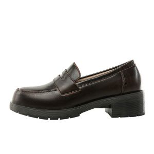 Japanese jk shoes New School style Hepburn Loafers Spring Autumn small leather shoes womens basic uniform shoes mid-heel㏇X0414