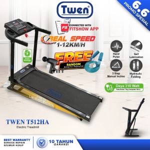 TWEN T512HA +M Treadmill Listrik Treadmill Portable Treadmill Multifungsi Treadmil Lipat Treadmill Electric Low Watt Alat Olahraga