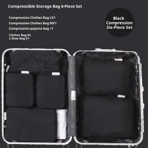 6-piece compression packing cube - Durable for luggage and clothing classification storage bag