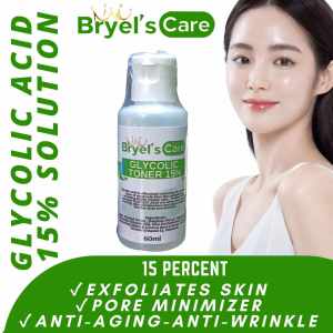 BRYELS CARE 60ML GLYCOLIC SOLUTION 15% GLASS SKIN TONING SOLUTION/GLYCOLIC TONER ANTI AGING TONER PORE MINIMIZER ANTI AGING PORE CONTROL Anti Aging Whitening Anti Acne