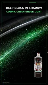 CRYSTAL COSMIC GREEN / XP1 COSMIC GREEN CRYTAL EFFECT SPRAY PAINT / AIKKA / MOTOR-COLOS / 400ML