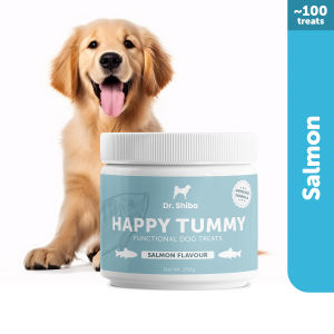 Dr Shiba Happy Tummy Healthy Dog Treat Snacks: Delicious Pet Treats with Dog probiotics Dog Multivitamins Dog Supplements Appetite Booster for Dogs - Puppy Food/ Adult Dog Food and more: Promotes Digestive Health and Wellness