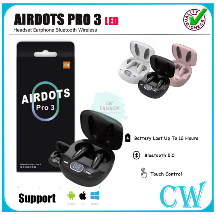 Headset Bluetooth Redmi Airdots Buds Pro LED TWS Pure Bass Wireless  Headset Bluetooth V 2022