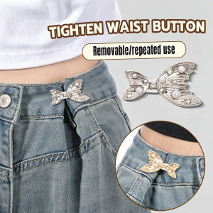 Onisa Tighten Waist Button Adjustable Jean Waist Buckle Mermaid Style No Sew Snap Reusable Jeans Pins