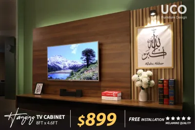 UCO 8FT HANGING TV CONSOLE (HWTC04 WOOD COLOUR)